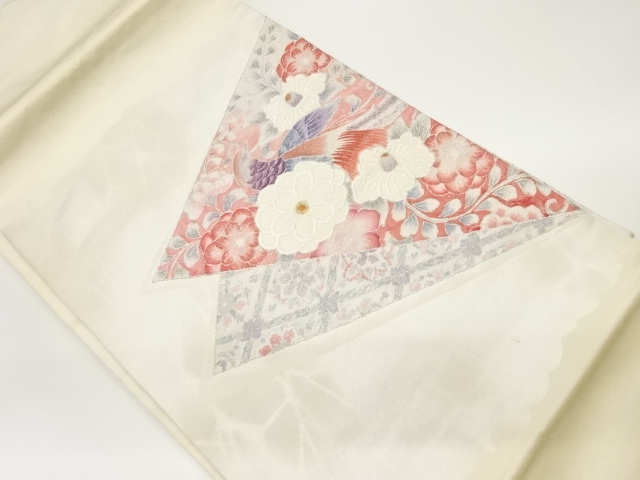 JAPANESE NAGOYA OBI / WOVEN FLOWER CREST